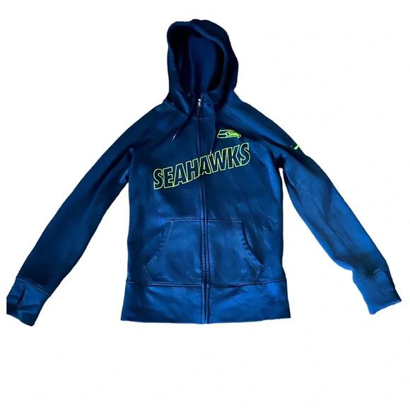 Nike  Navy Seattle Seahawks Full Zip Jacket NFL Size Small - Picture 1 of 9